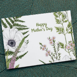 Bladrijke wilde bloem Botanische Moederdag Kaart
