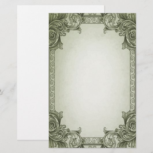 Bladrollen - groen briefpapier (Voorkant / Achterkant)