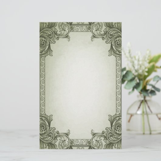 Bladrollen - groen briefpapier (Staand voorkant)