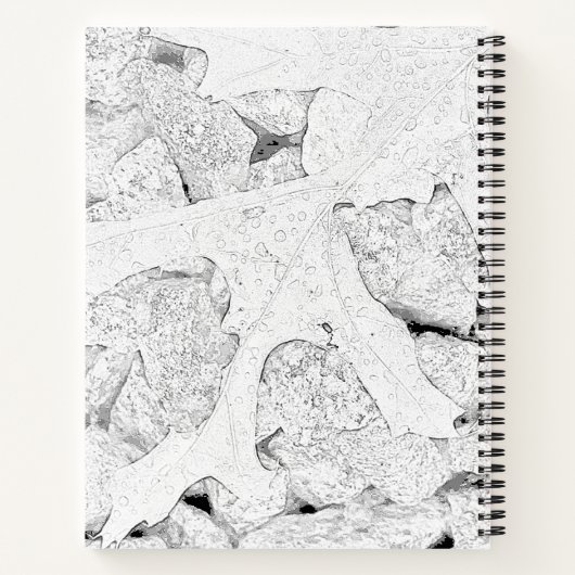 Bladschets Zwart en Wit Notitieboek (Achterkant)