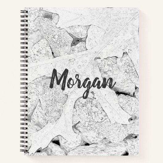 Bladschets Zwart en Wit Notitieboek (Voorkant)