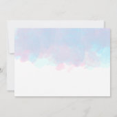 Bladschrift Roze Blauw Lila Waterverven Bruiloft Kaart (Achterkant)