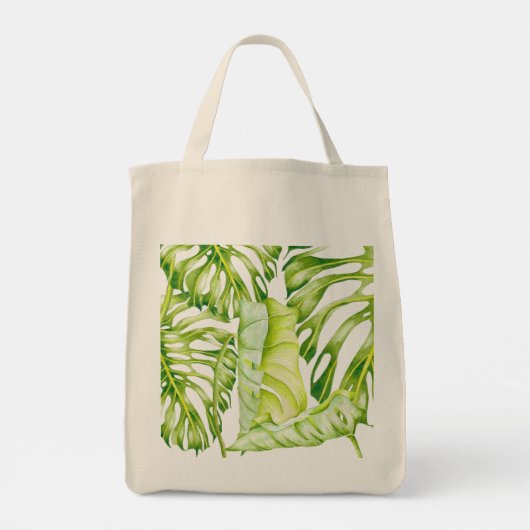 Bladsculpturen op een Canvas tas (1) (Achterkant)