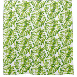 Bladsculpturen op een douchegordijn