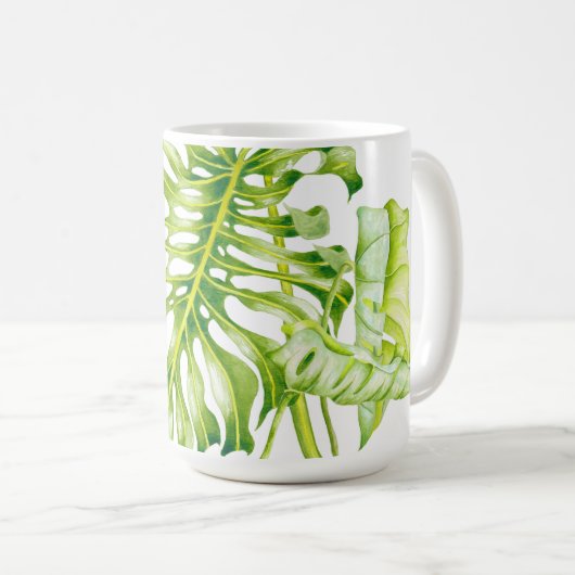 Bladsculpturen op een klassieke Mok (A) (Voorkant rechts)