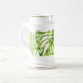 Bladsculpturen op een Stein Bierpul (Voorkant links)