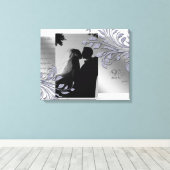 Bladsparkle Print Jubileum Zilveren bladeren (Insitu (Houten vloer))