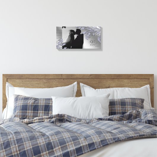 Bladsparkle Print Jubileum Zilveren bladeren (Insitu (Slaapkamer))