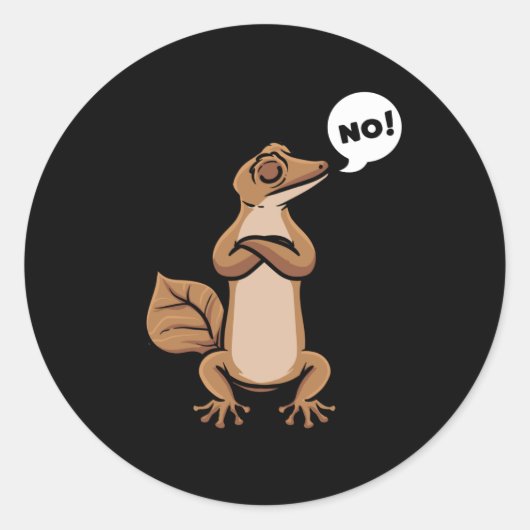 Bladstaart gekko platstaartgekko's ronde sticker (Voorkant)