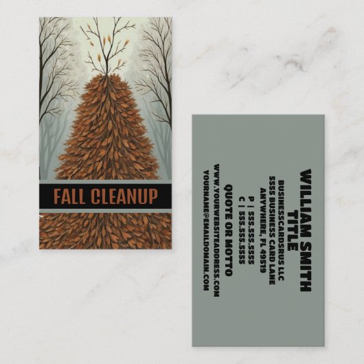 Bladstapel Herfst opruimen Visitekaartje (Voorkant / Achterkant)