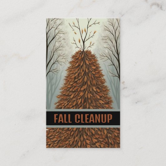 Bladstapel Herfst opruimen Visitekaartje (Voorkant)