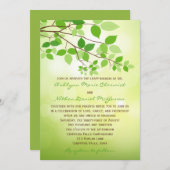 Bladtak Camping of Natuur Huwelijksuitnodiging Programmakaart (Voorkant / Achterkant)