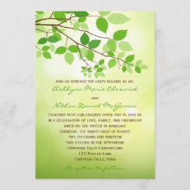 Bladtak Camping of Natuur Huwelijksuitnodiging Programmakaart