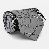 Bladtakken 3 (zwart-wit) stropdas (Opgerold)