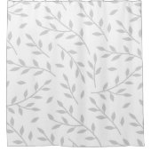 Bladtakken Patroon Grijs Wit Neutrale kleuren Douchegordijn (Voorkant)