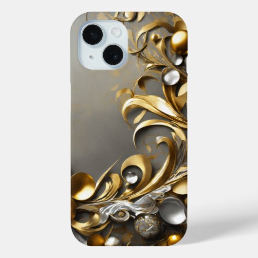 Bladthema's van goud Case-Mate iPhone case (Achterkant)