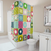 bladvierkanten douchegordijn (In situ)