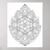 Bladvorm Bloemen Mandala Volwassen Kleurstof Poster (Voorkant)