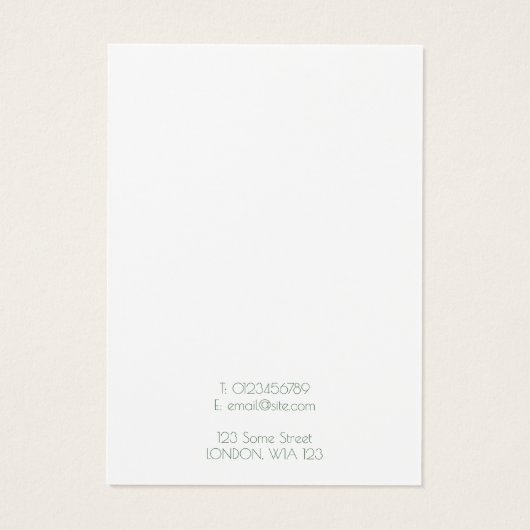 Bladvormige planten en gouden rand oorbel display  visitekaartje (Achterkant)