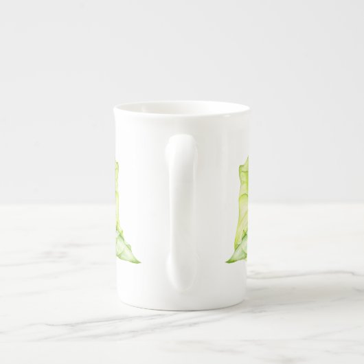 Bladvormige sculpturen op een Bone China Mok (Achterkant)