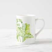 Bladvormige sculpturen op een Bone China Mok (Rechts)