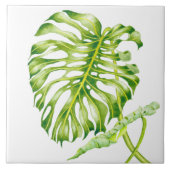 Bladvormige sculpturen op een keramische Tegel (2) Tegeltje (Voorkant)