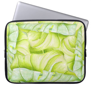 Bladvormige sculpturen op een laptophoes (1) laptop sleeve