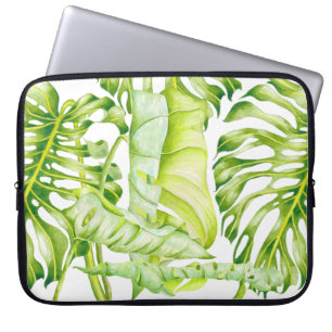 Bladvormige sculpturen op een laptophoes (2) laptop sleeve