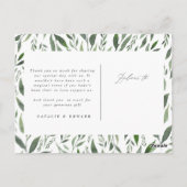 Bladvormige waterverf bloemendank u briefkaart (Achterkant)