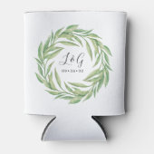 Bladvormige Waterverf krans bruiloft gunst Blikjeskoeler (Voorkant)