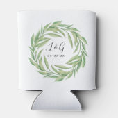 Bladvormige Waterverf krans bruiloft gunst Blikjeskoeler (Achterkant)