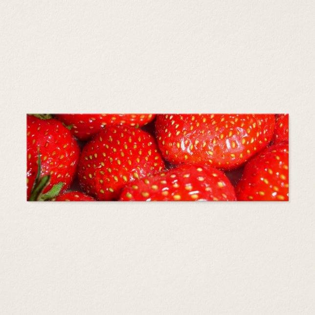 Bladwijzer aardbeien mini visitekaartjes (Voorkant)