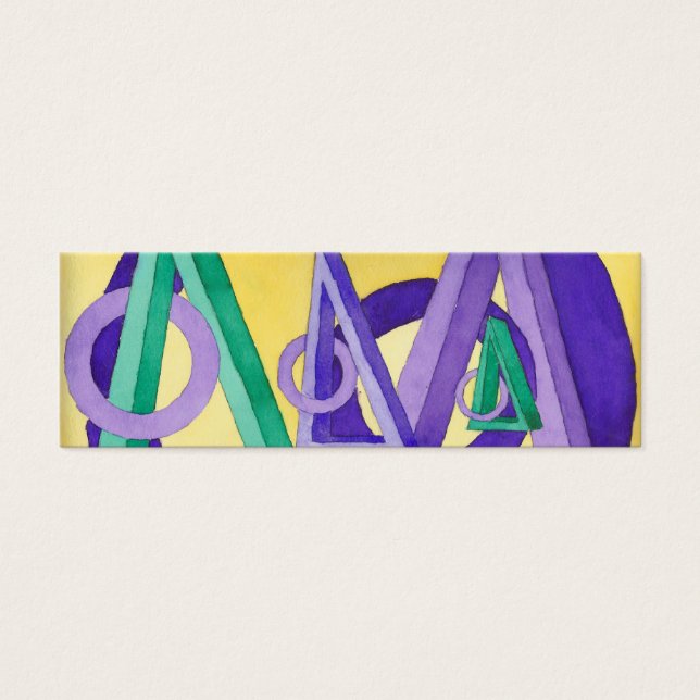 Bladwijzer abstracte driehoeken mini visitekaartjes (Voorkant)