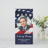 Bladwijzer Amerikaanse vlag Memorial Prayer Kaart (Staand voorkant)