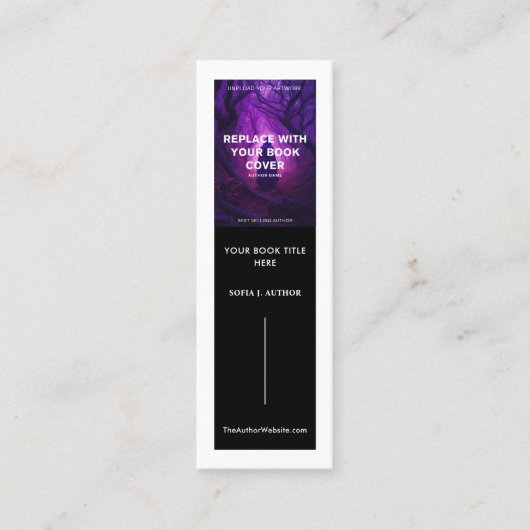 Bladwijzer Auteur Schrijver Boekenlancering Mini Visitekaartje (Voorkant)