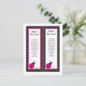 Bladwijzer Black Spring Time Lady Bug Uitnodiging Briefkaart (Staand voorkant)