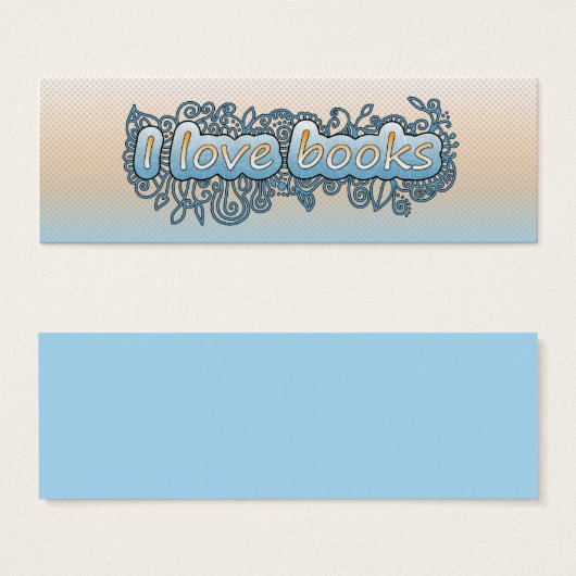 Bladwijzer - Blauw en sinaasappel doodle Mini Visitekaartjes