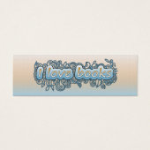 Bladwijzer - Blauw en sinaasappel doodle Mini Visitekaartjes (Voorkant)