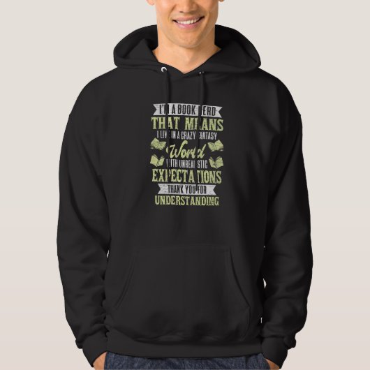 Bladwijzer Boek Nerd Hoodie (Voorkant)