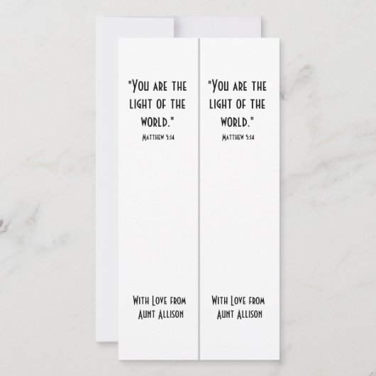 Bladwijzer Christelijke Waterverf lichte scripts Kaart (Achterkant)