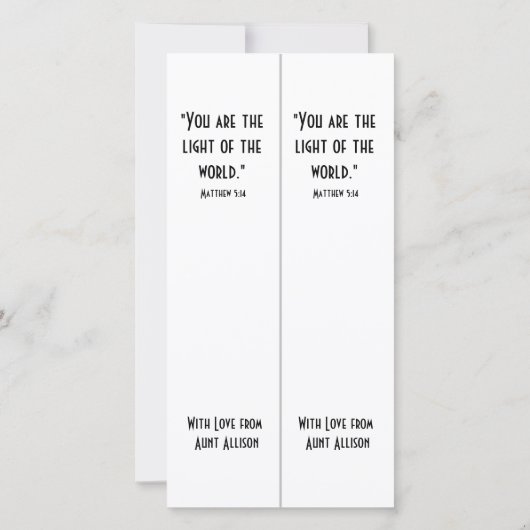 Bladwijzer Christelijke Waterverf lichte scripts Kaart (Achterkant)