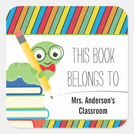 Bladwijzer Dit boek behoort tot Vierkante Sticker (Voorkant)