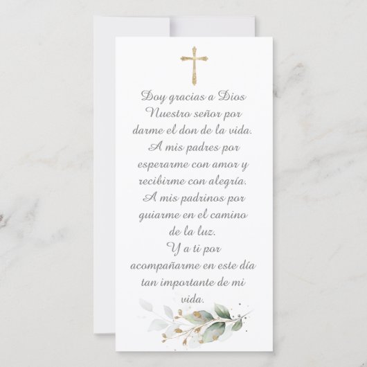 Bladwijzer Doop Gebed Kaart (Achterkant)