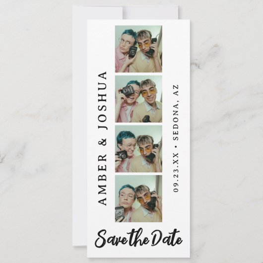 Bladwijzer Foto Booth Modern Save the Date (Voorkant)
