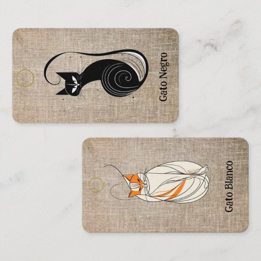 Bladwijzer "Gato Negro/Gato Blanco" Informatiekaartje (Voorkant / Achterkant)