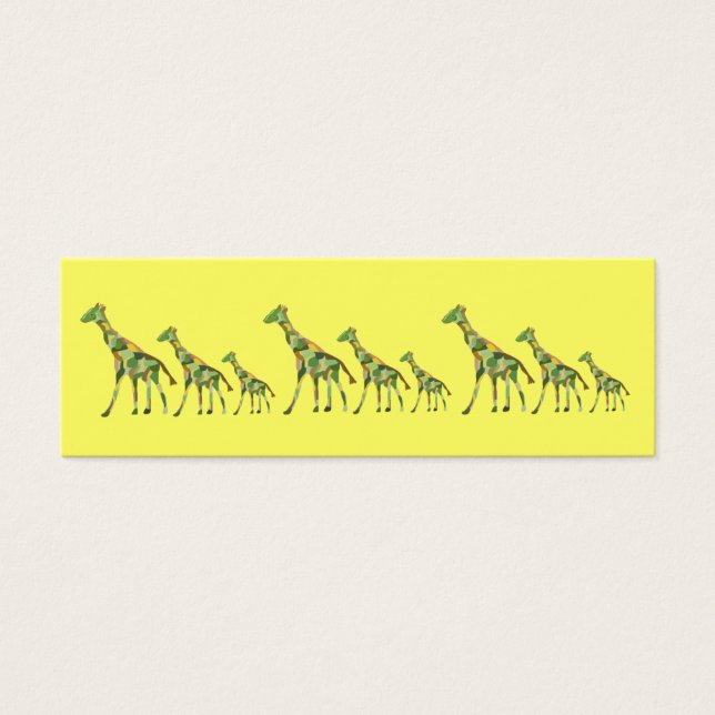 Bladwijzer Giraffe Patroon Mini Visitekaartjes (Voorkant)