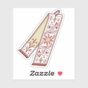 bladwijzer ingewikkelde patronen met een retro blo sticker