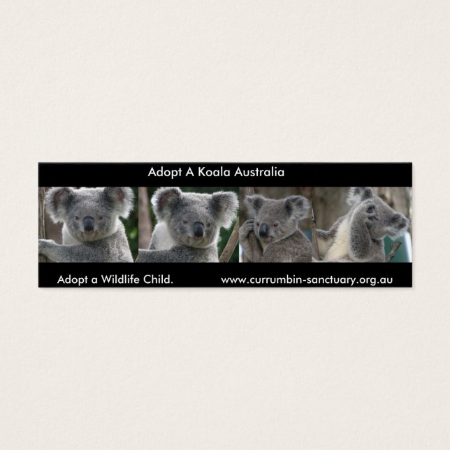 Bladwijzer Koala's Adopteer een Wildlife Kind Aust Mini Visitekaartjes (Voorkant)