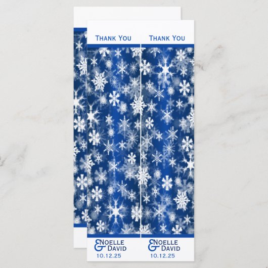 Bladwijzer met blauwe en witte sneeuwvlokken (2) (Voorkant / Achterkant)