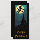 Bladwijzer met haunted House en heks Silhouette (Voorkant / Achterkant)